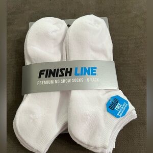 NEW MENS FINISH LINE PREMIUM NO SHOW SOCK PACK OF 6 Size: 8-12.5